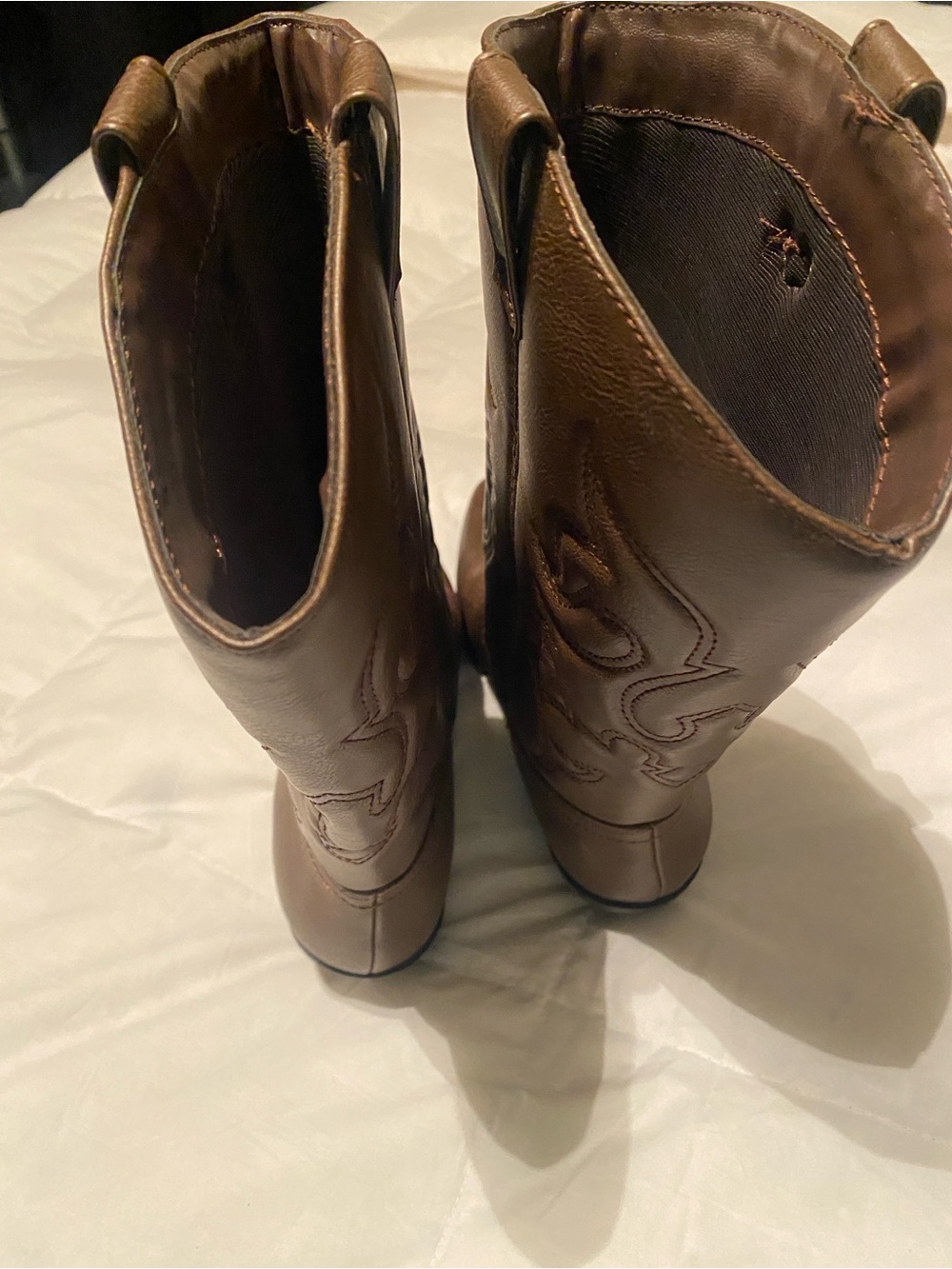 Women's Brown Western Cowboy Boots - Picture 2 of 8